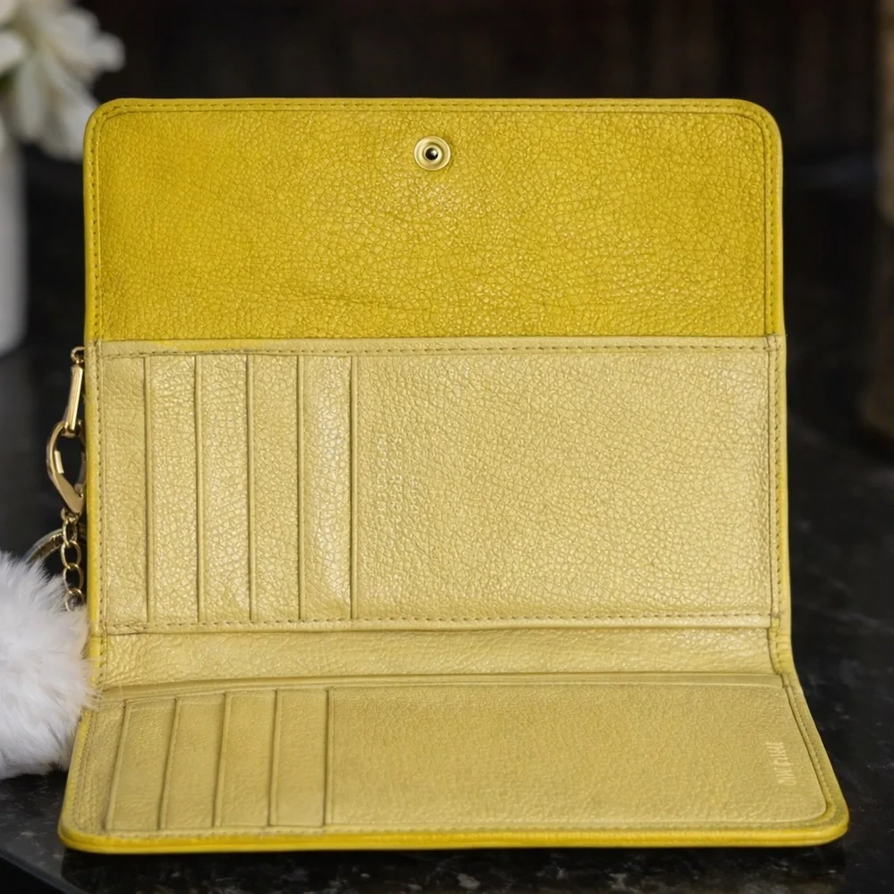 Miu Miu Yellow Trifold Wallet